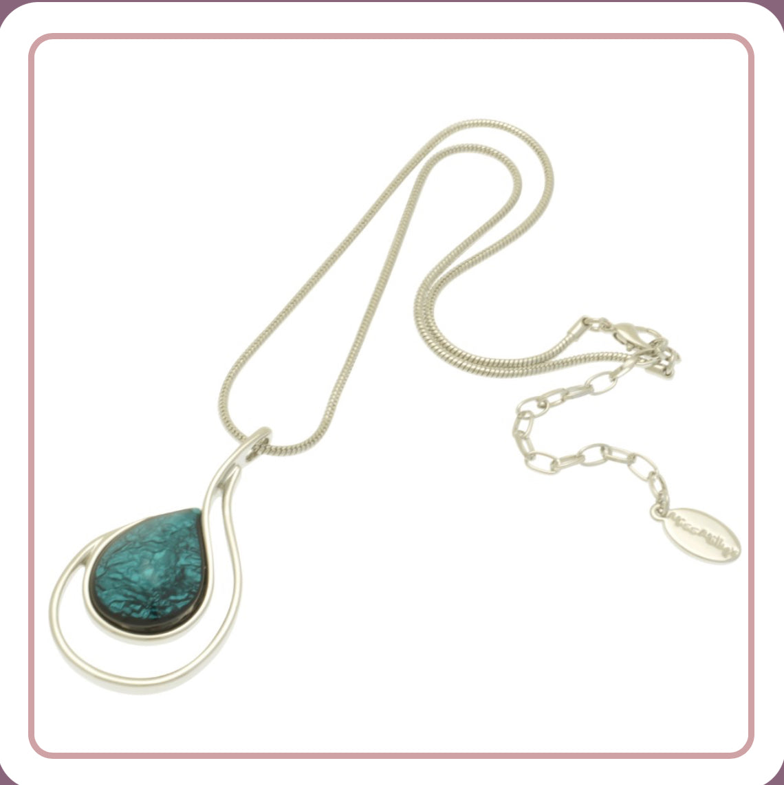 Forest Green Teardrop Necklace