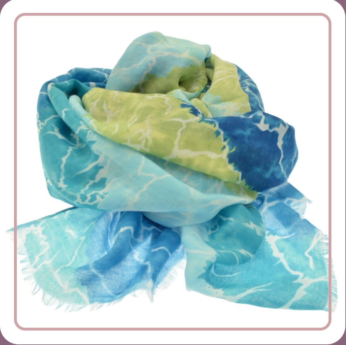 Blue and Lime Green Scarf
