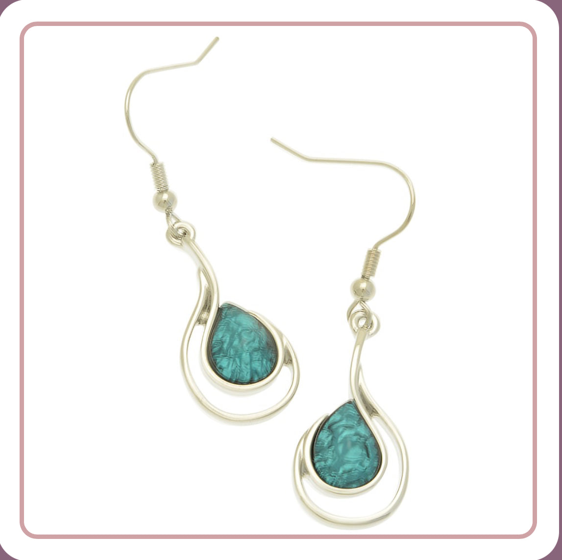 Forest Green Foil Earrings