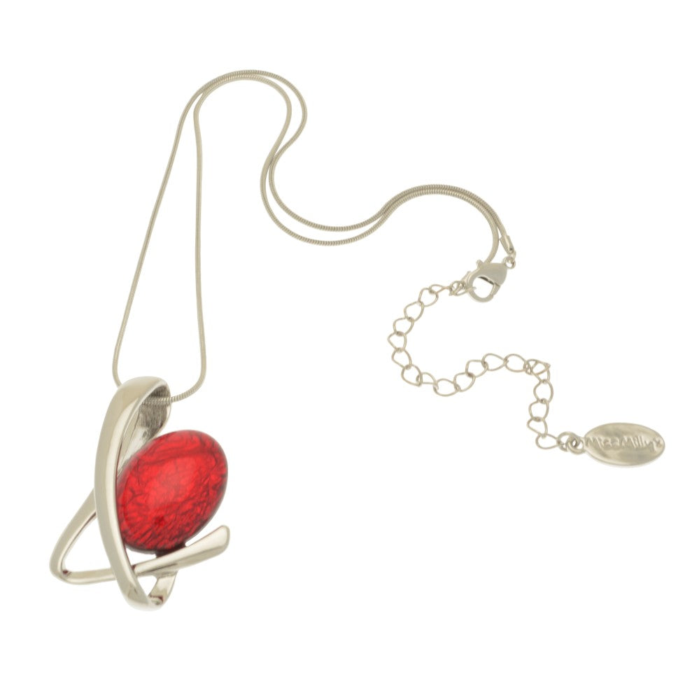 Scarlet Red Squiggle Necklace