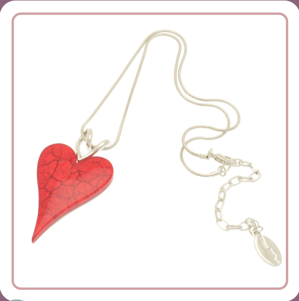 Scarlet Red Heart Necklace