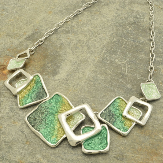Green Squares Necklace