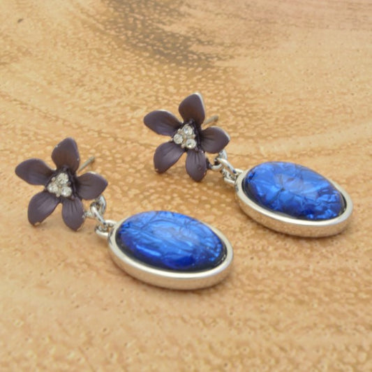 Purple and Blue Drop Earrings