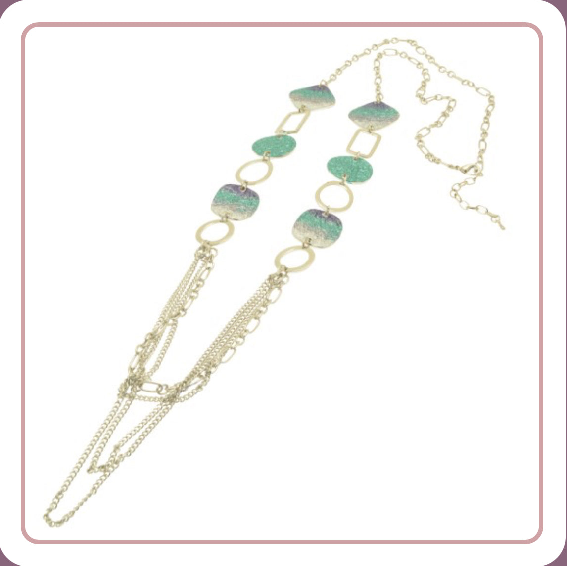 Long Green and Purple Necklace