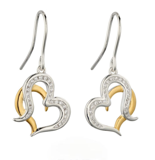 Heart Earrings with Cubic Zirconia Stones