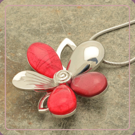 Fuchsia Pink Flower Necklace