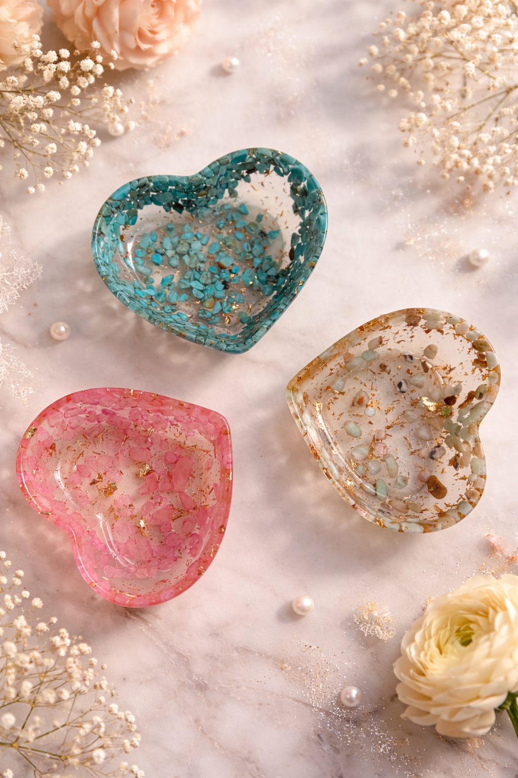 Pink Heart Trinket Bowl