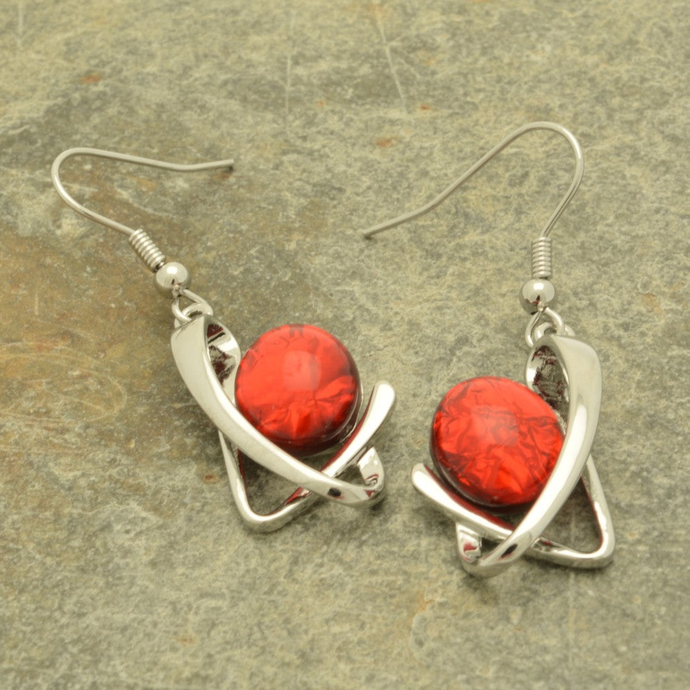 Scarlet Red Squiggle Earrings