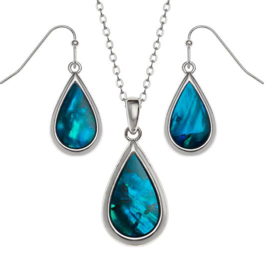 Blue Teardrop Jewellery Set