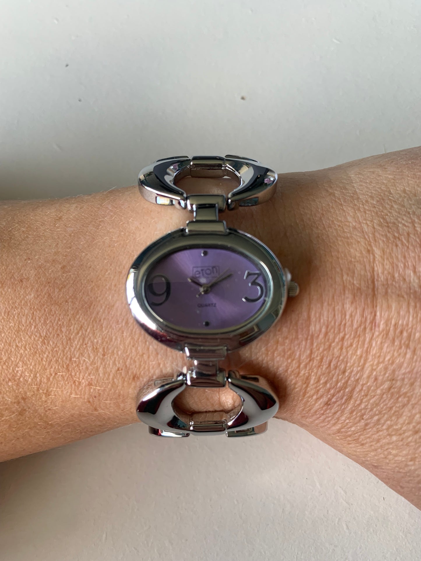 Lilac & Silver Oval Bracelet Watch