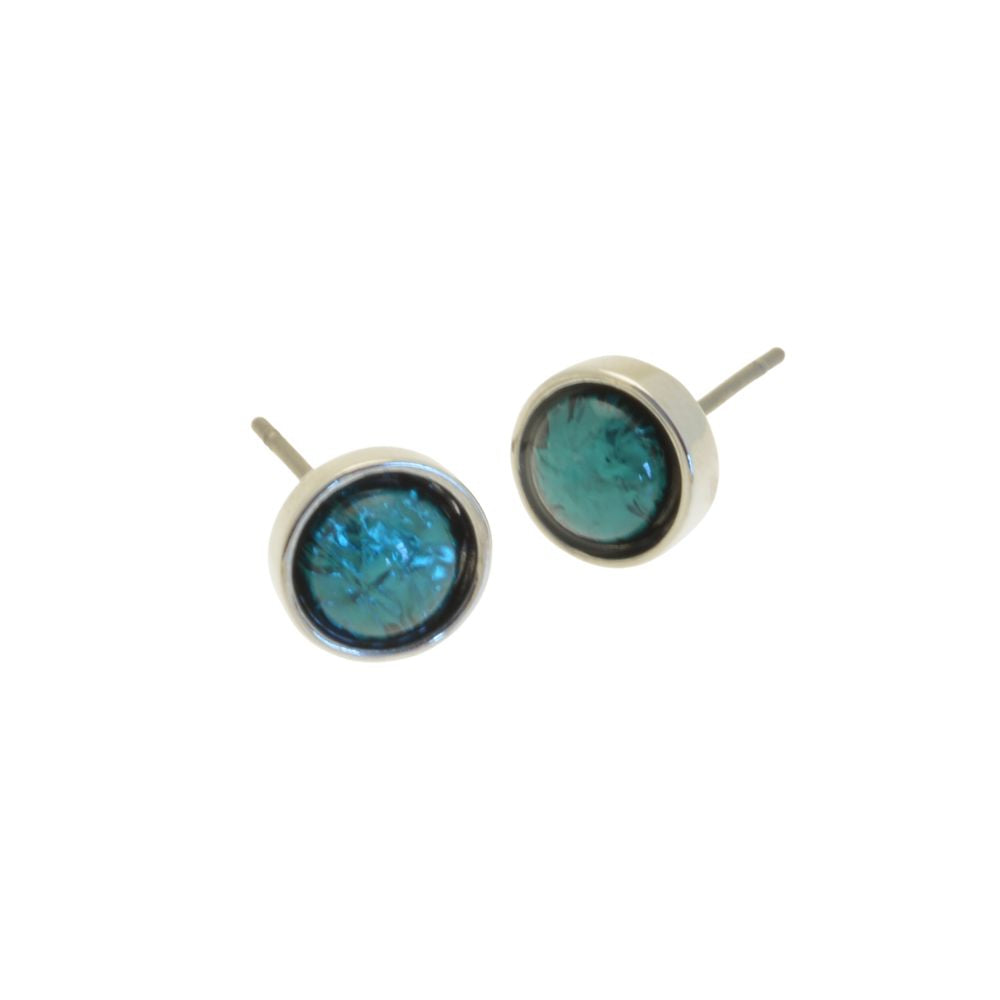 Forest Green Foil Stud Earrings
