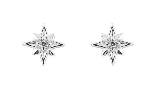 Starburst Stud Earrings with Cubic Zirconia