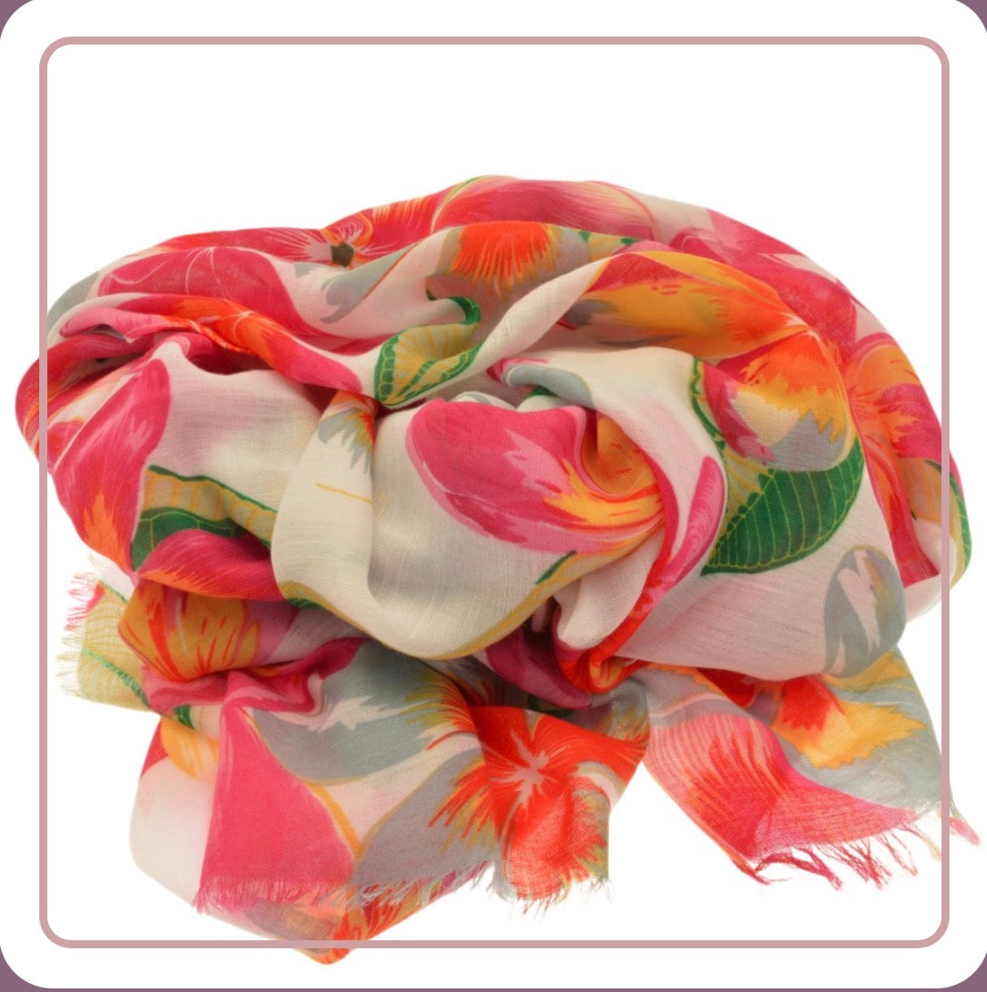 Multicolour Hibiscus Scarf