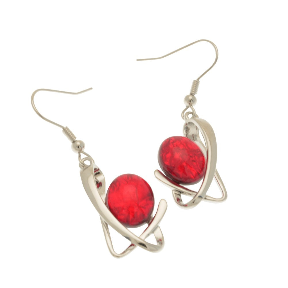 Scarlet Red Squiggle Earrings