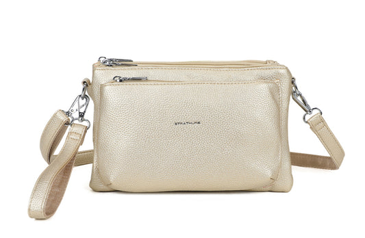 Strathurie Faux Leather Purse Style Bag Light Gold