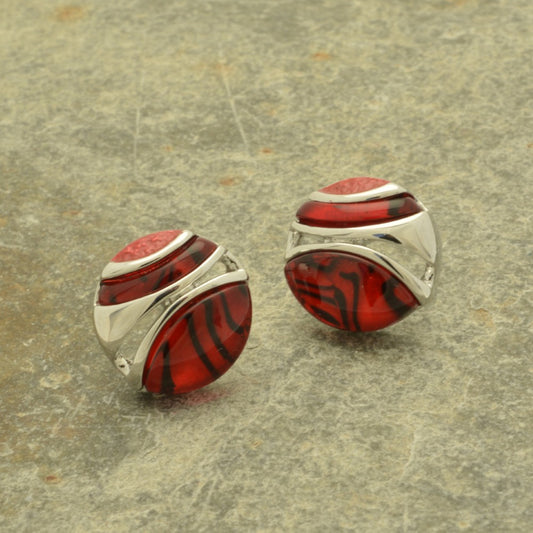 Red Animal Print Earrings