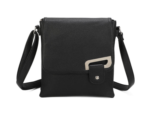 Strathurie Faux Leather Crossbody Shoulder Bag Light Black