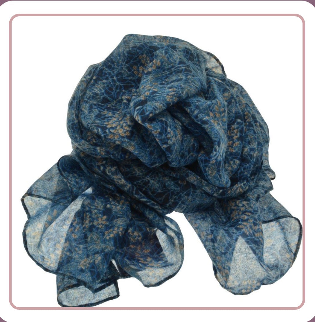 Blue Stippled Scarf