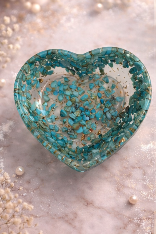 Turquoise Heart Trinket Bowl
