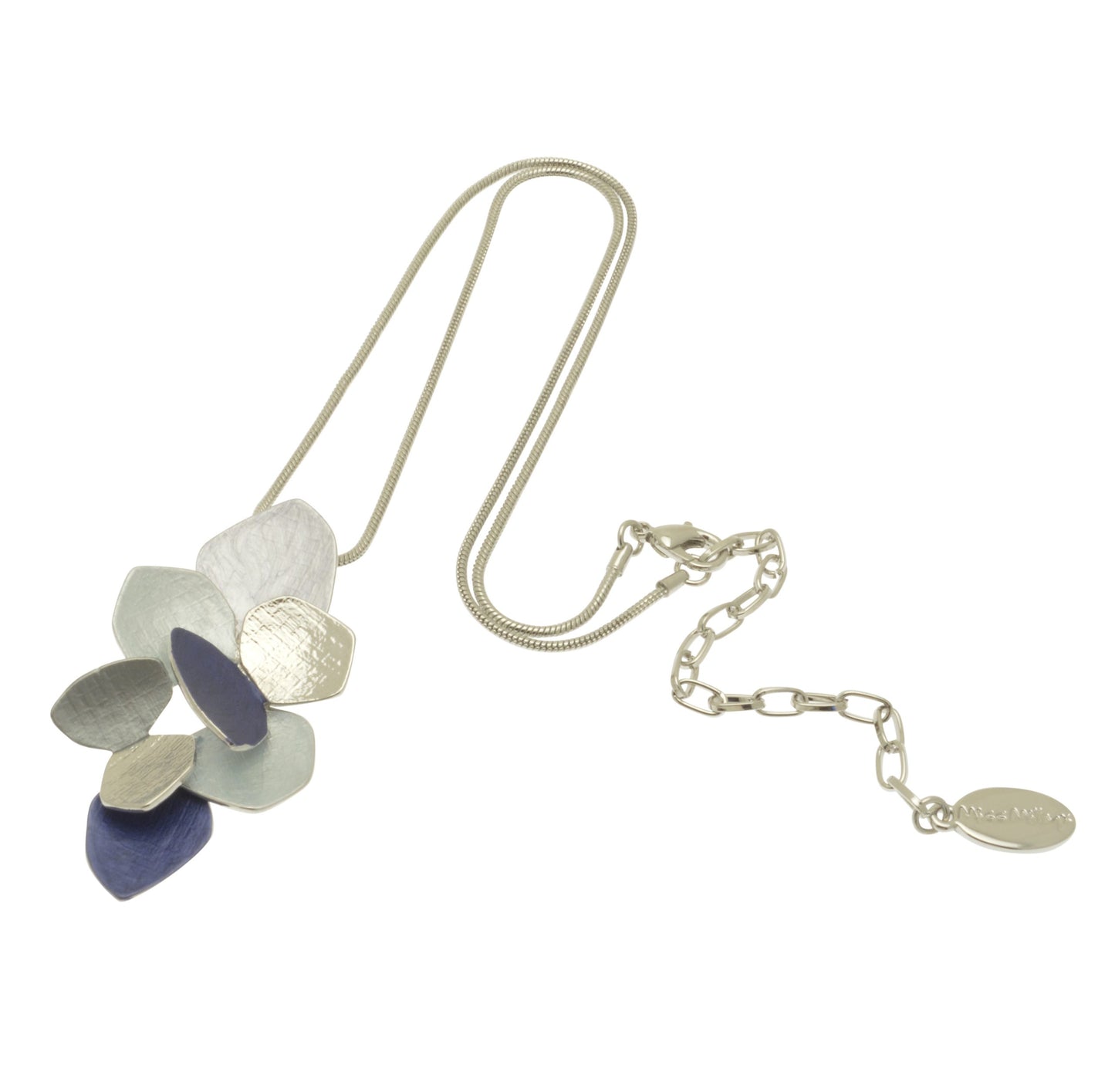 Grey and Blue Cluster Necklace