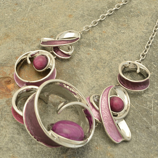 Purple Multihoop Necklace