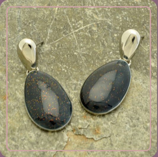 Green Pebble Earrings