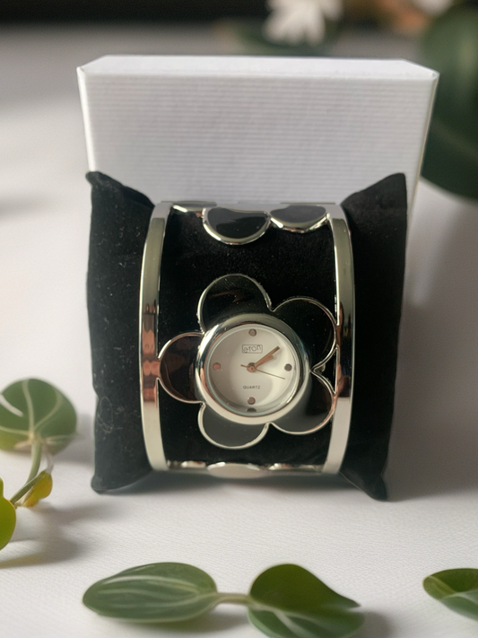 Elegant Eton Floral Cuff Watch