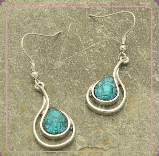 Forest Green Foil Earrings