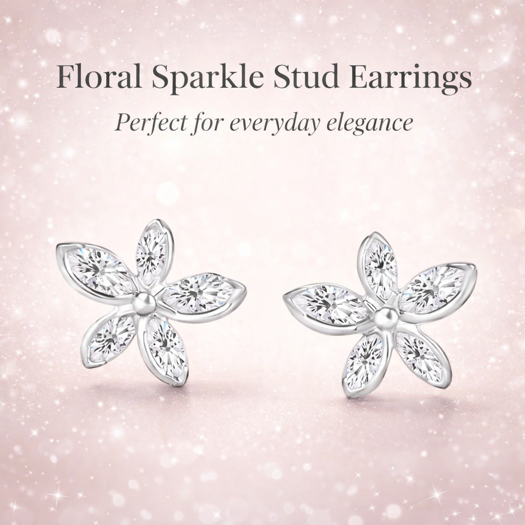Tumbling Floral Stud Earrings