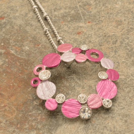 Pink and Purple Hoop Necklace