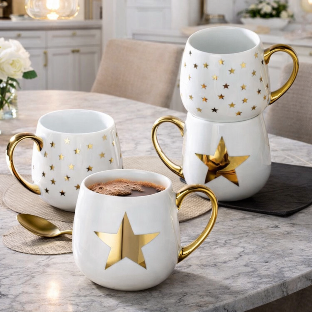 Elegant Gold Star Mug