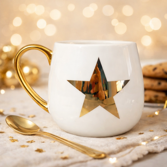 Elegant Gold Star Mug