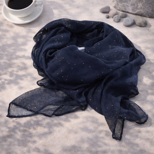 Navy Blue Sparkle Scarf