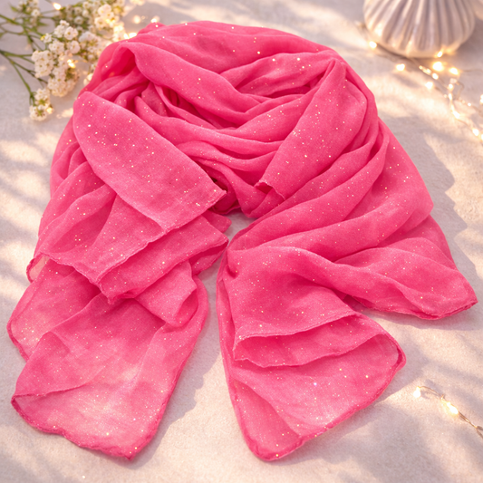 Fuchsia Pink Sparkle Scarf